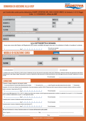 Modulo iscrizioni corsi