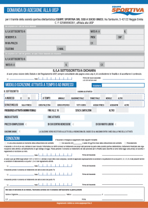 Modulo iscrizione corso a tempo